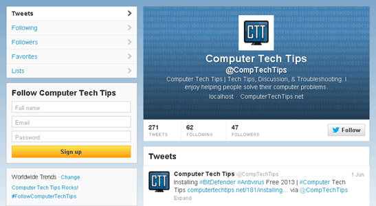 Move Twitter Tweets To The Left | Computer Tech Tips